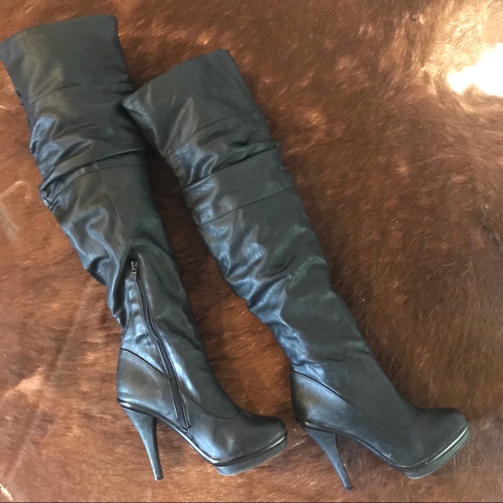 Over Knee / Thigh High Heeled Black Boots